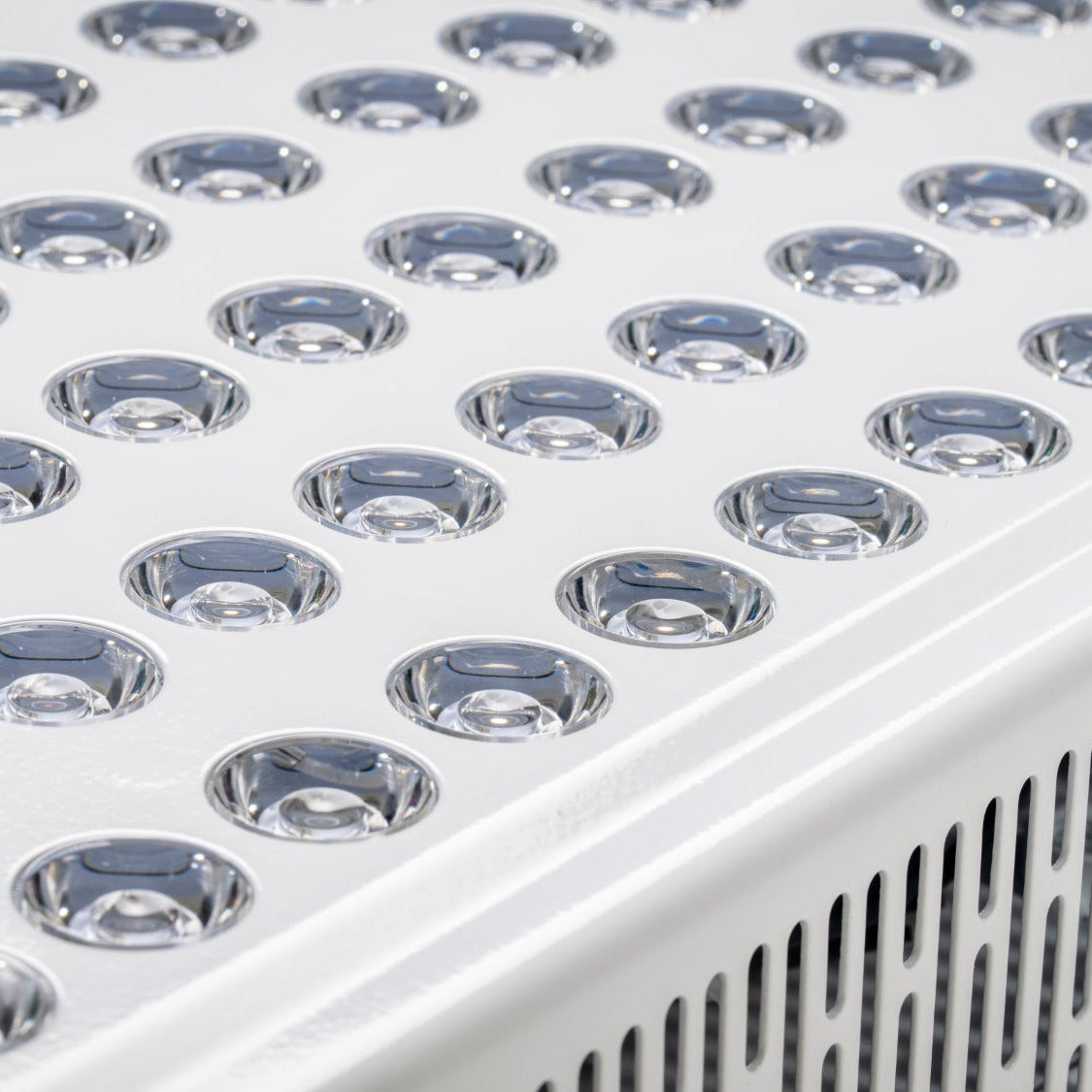 Close-up of a LED light panel with multiple small lights.